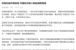 时报：风电机组并网发电 中国888贵宾会驶入新能源新赛道